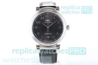 Swiss Grade Clone IWC Da Vinci Watch SS Black Dial 40mm
